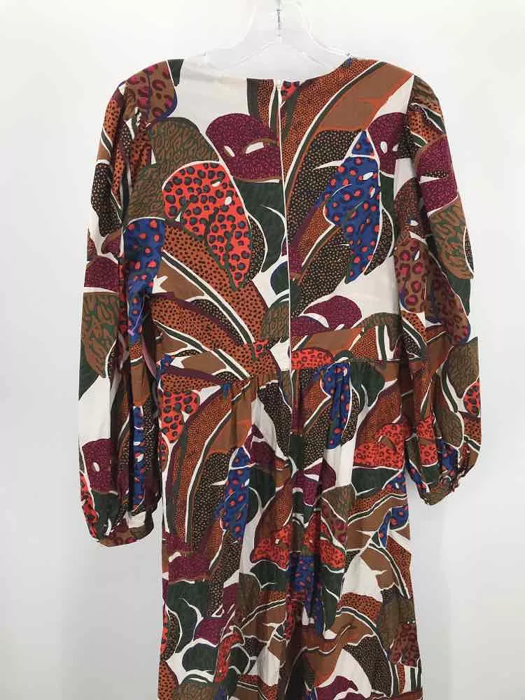 Pre-Owned Farm Rio For Anthropologie Brown Size 6 Maxi Long Sleeve Dress