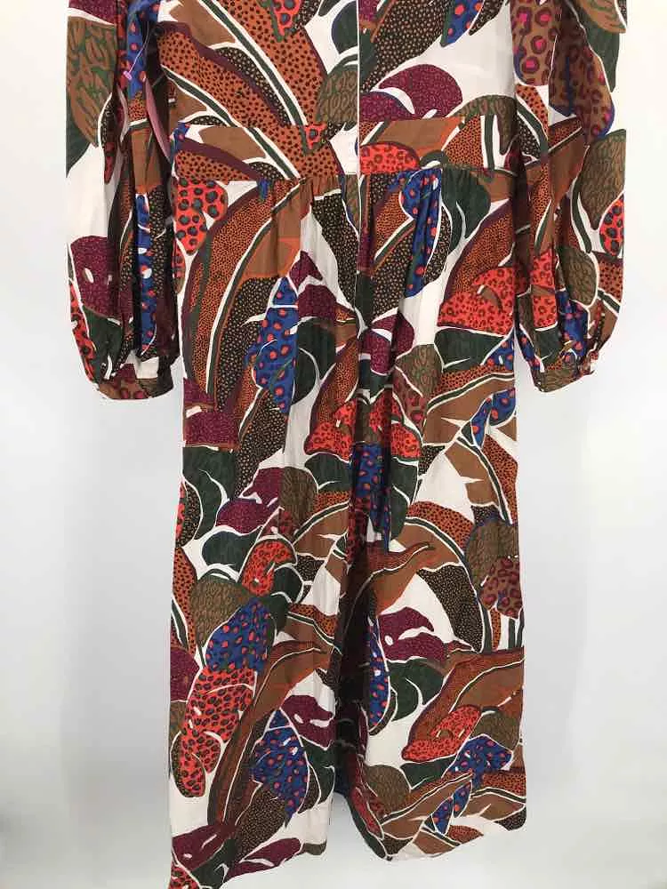 Pre-Owned Farm Rio For Anthropologie Brown Size 6 Maxi Long Sleeve Dress