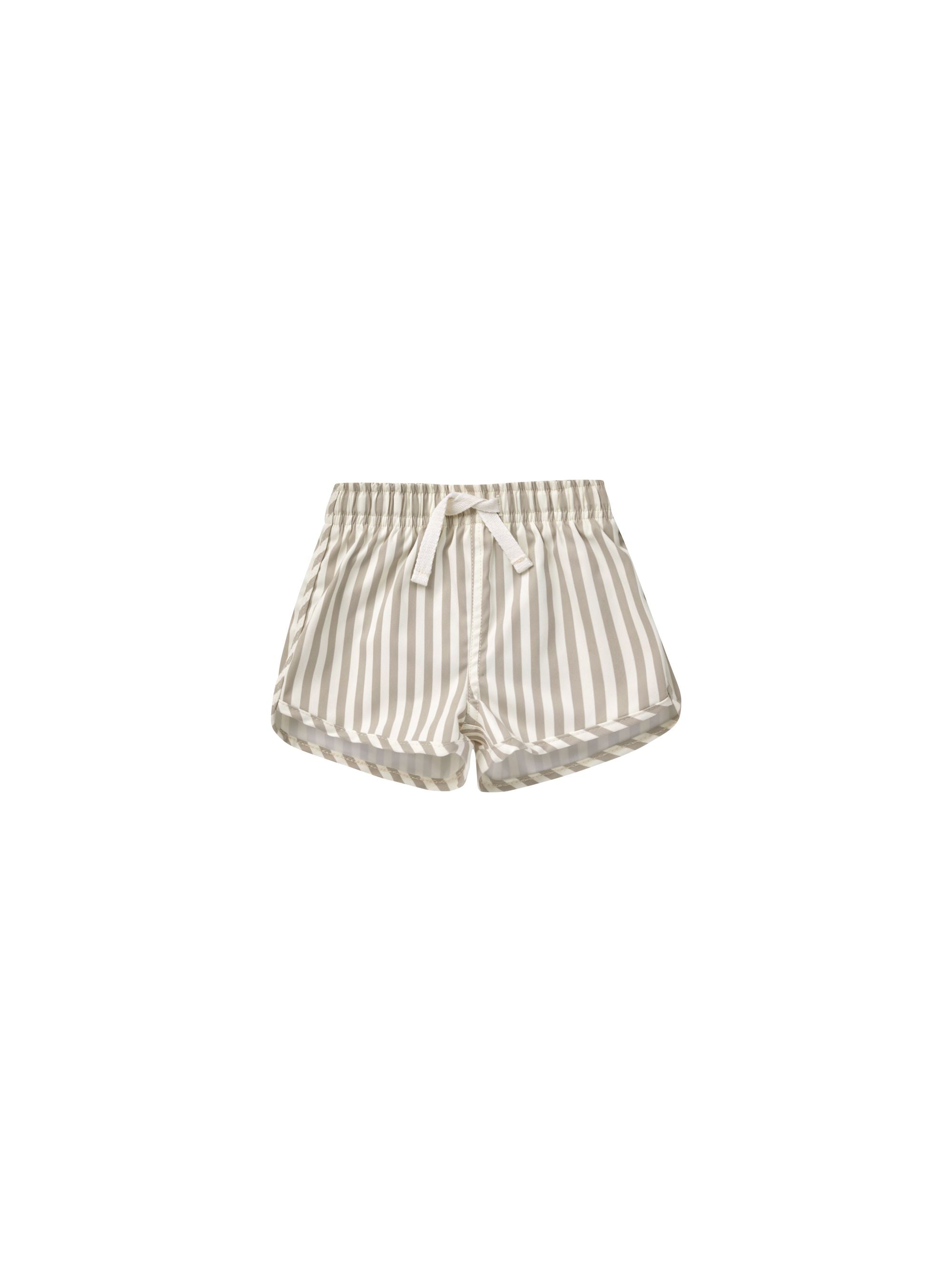 Quincy Mae - Ash Stripe Boys Swim Short