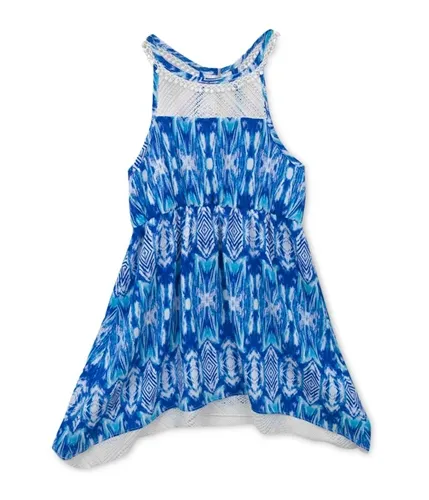 Rare Editions Girls Ikat Lace Tank Dress