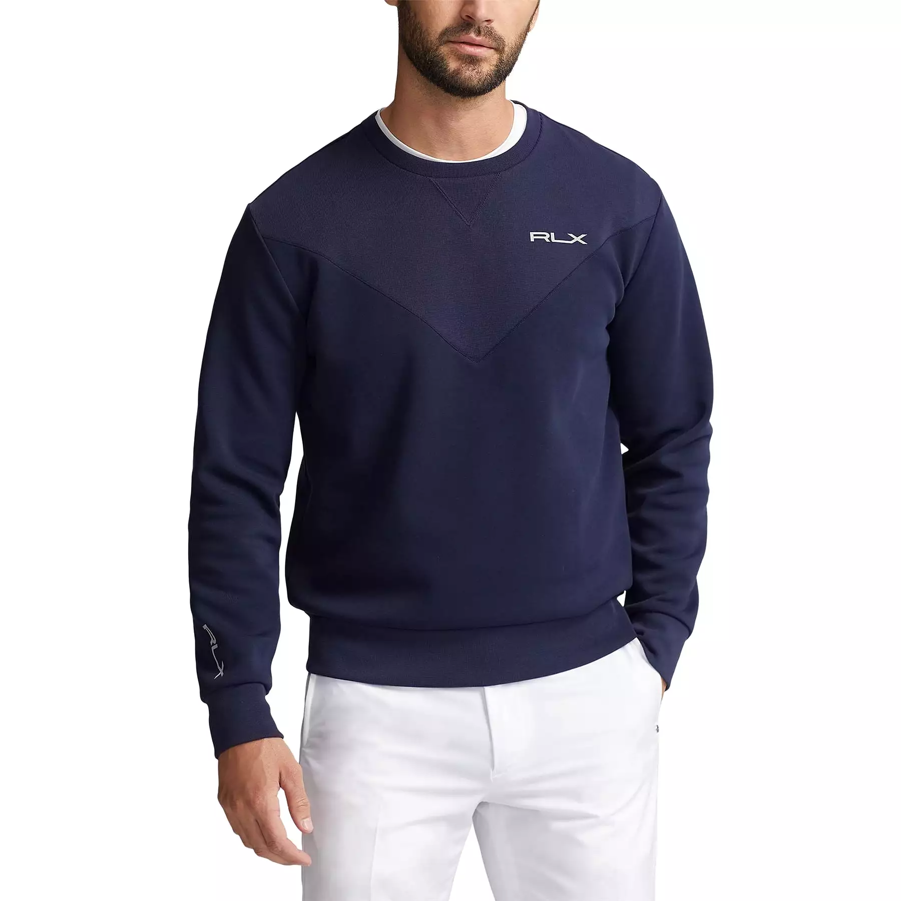 RLX Double Knit Crew Neck Pullover French Navy - AW23