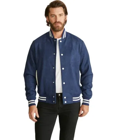 Robert Graham Men's Vegan Suede Varsity Jacket