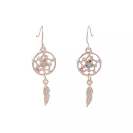 Rose Gold Mini Dreamcatcher Earrings