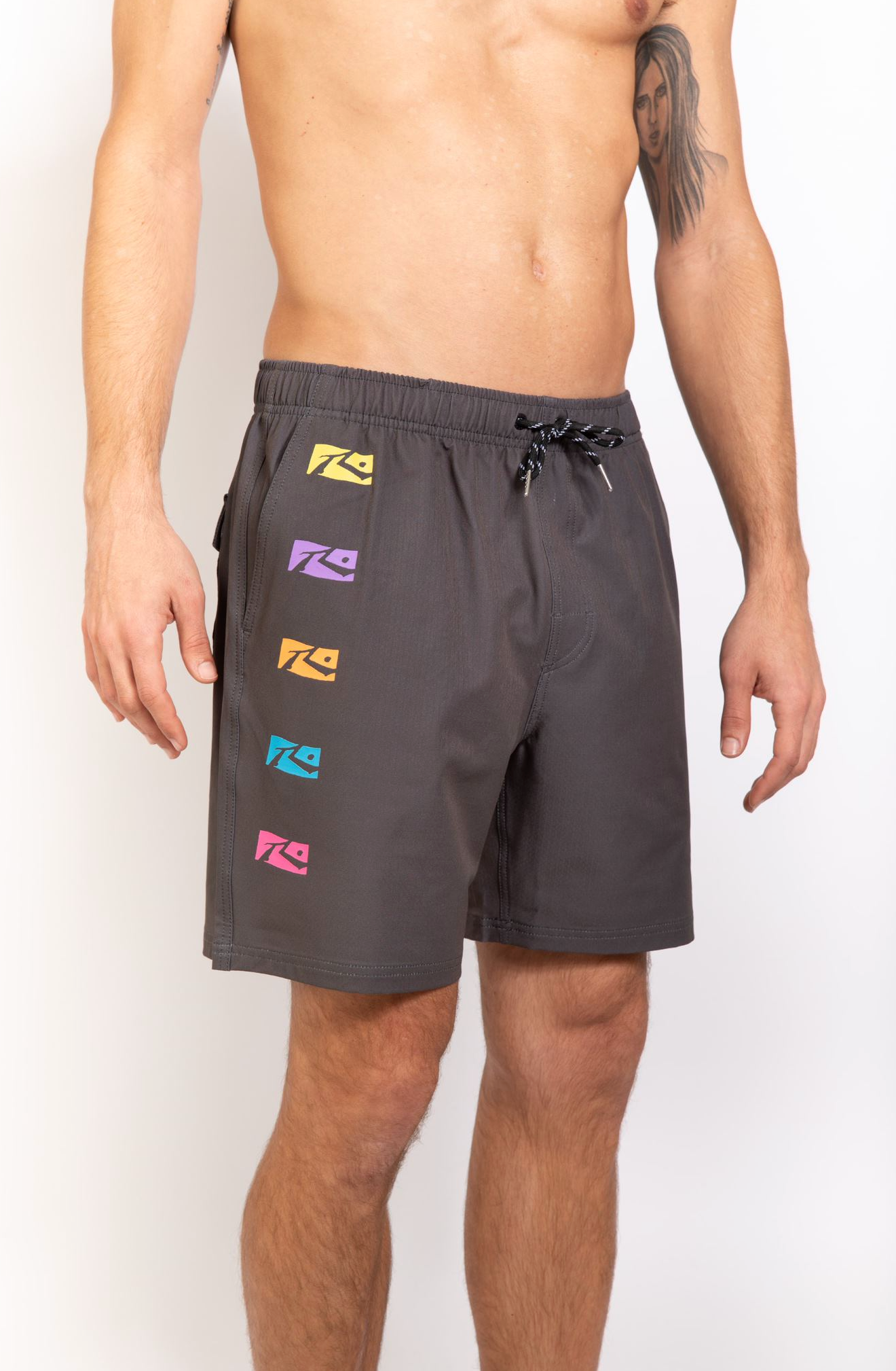 Rusty USA Arches Elastic Boardshort CHARCOAL