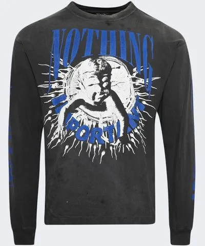 Saint Michael Nothing Important Long Sleeve T-shirt Black