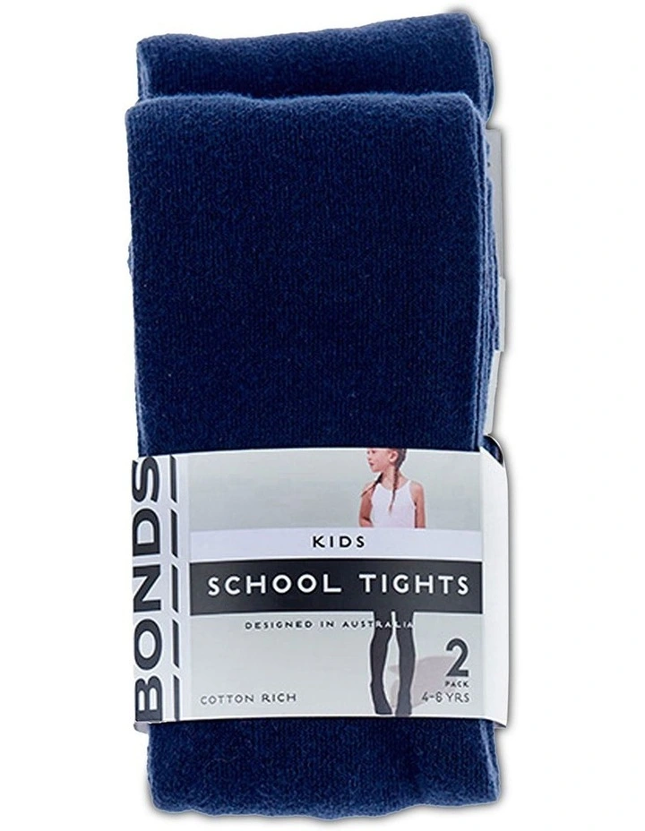 School Tights 2 Pack in Navy