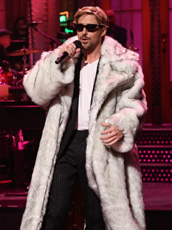 SNL Ryan Gosling White Fur Coat