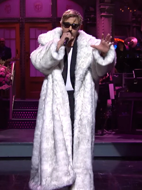 SNL Ryan Gosling White Fur Coat