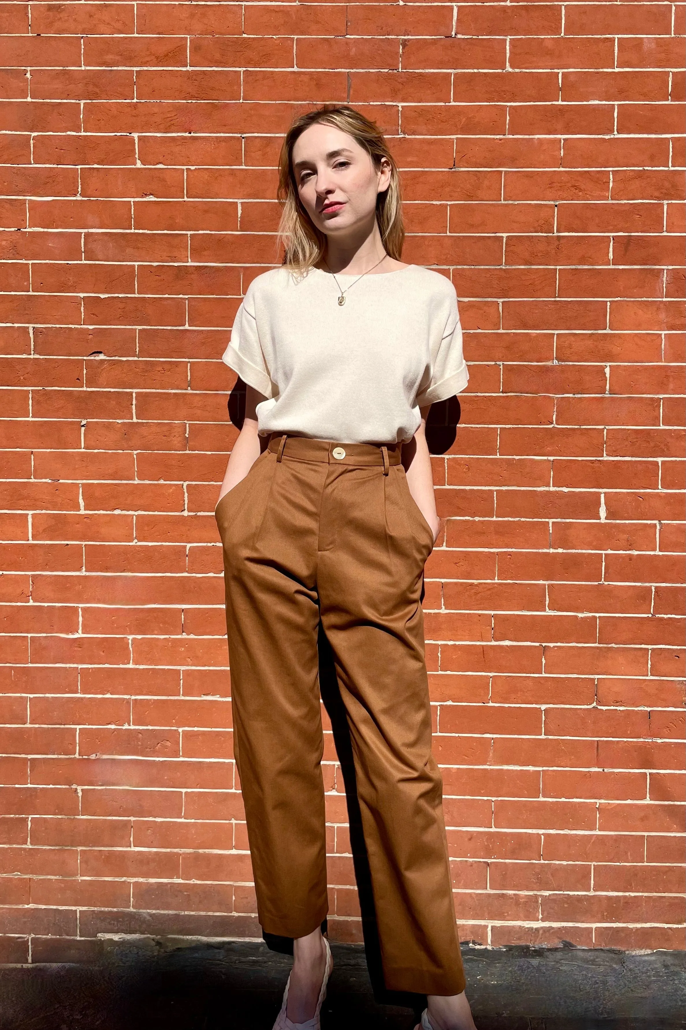 Sophia Pant in Cotton Twill