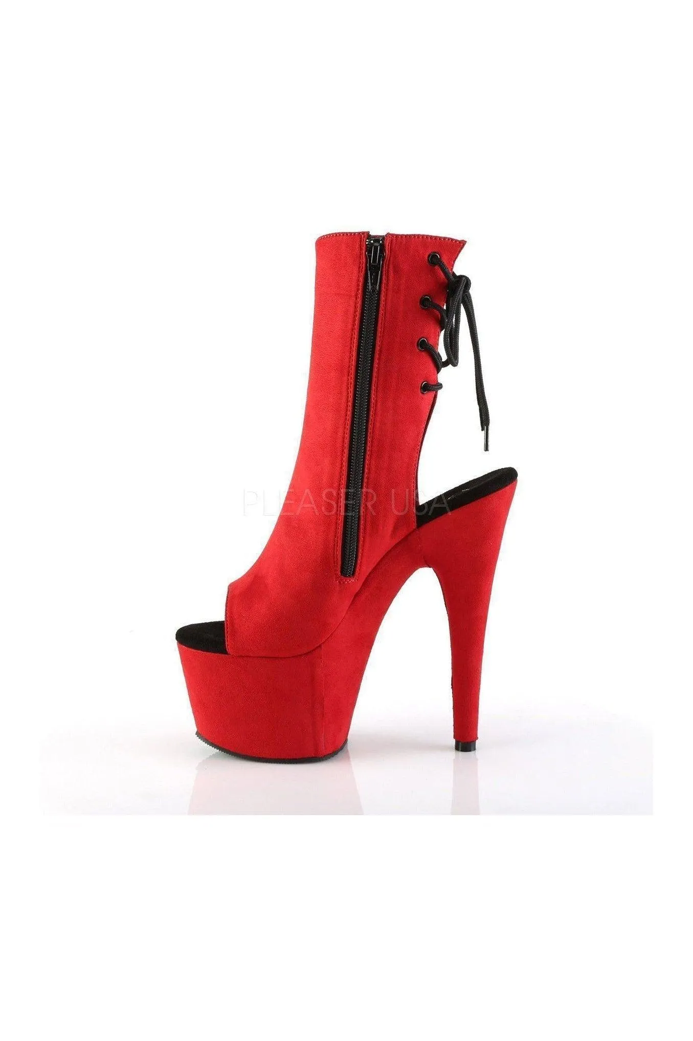 SS-ADORE-1018FS Platform Boot | Red Faux Suede