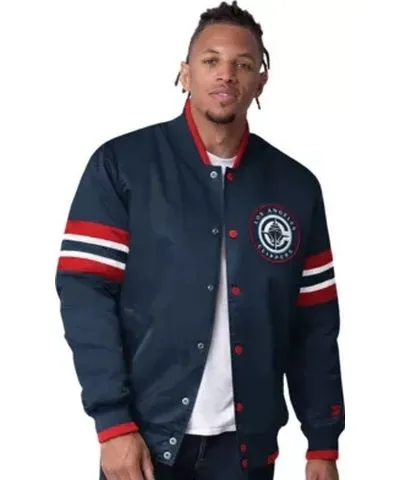 Starter Men's Los Angeles Clippers NBA LA Clippers Scout Varsity Satin Full-Snap Jacket