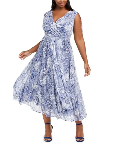 Taylor Womens Floral A-Line Dress