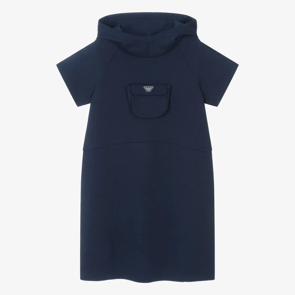 Teen Girls Navy Blue Cotton Dress