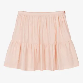 Teen Girls Pink Cotton Jacquard Skirt