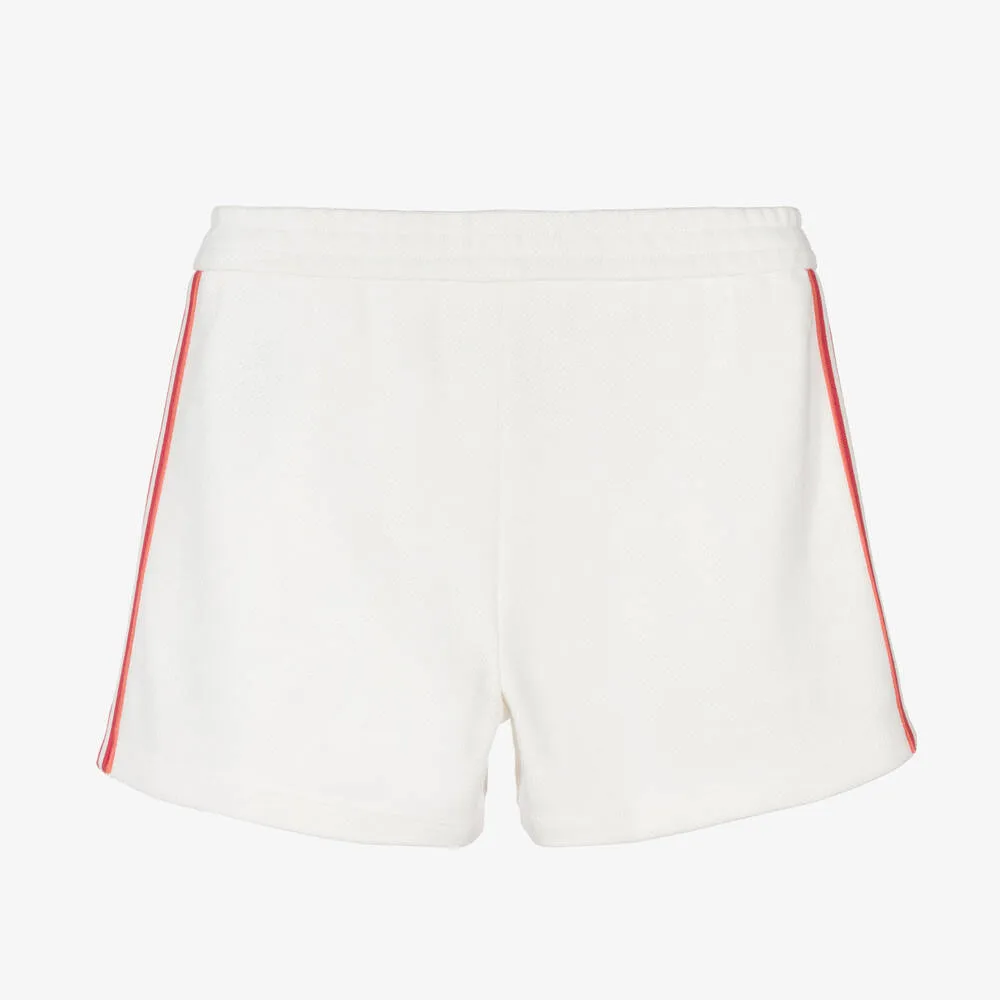 Teen Girls White EA Crew Cotton Shorts