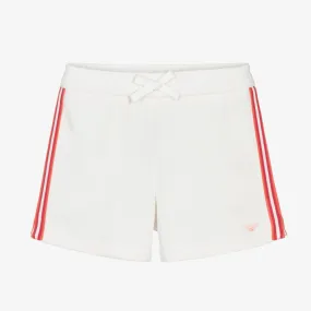 Teen Girls White EA Crew Cotton Shorts