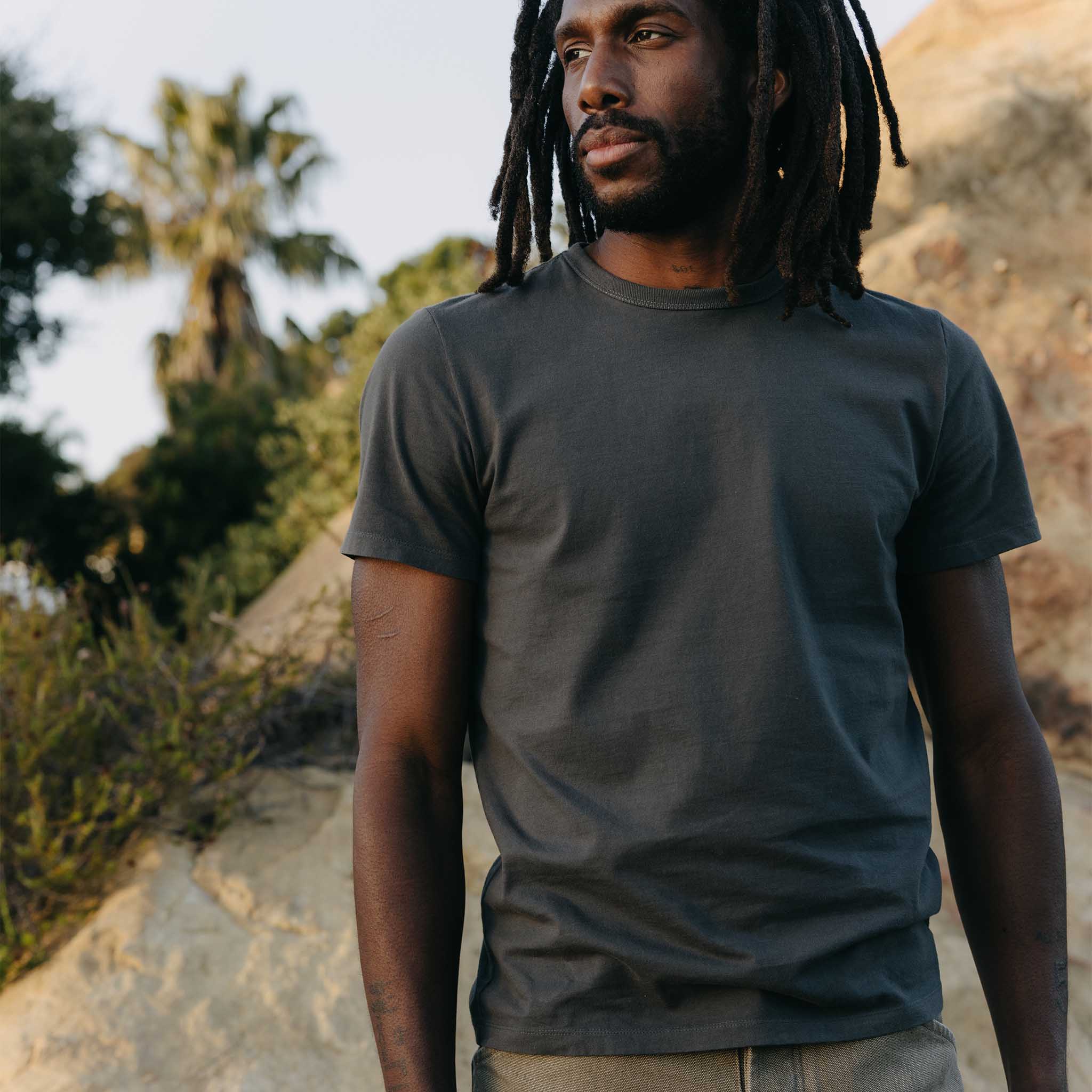 The Organic Cotton Tee in Faded Black