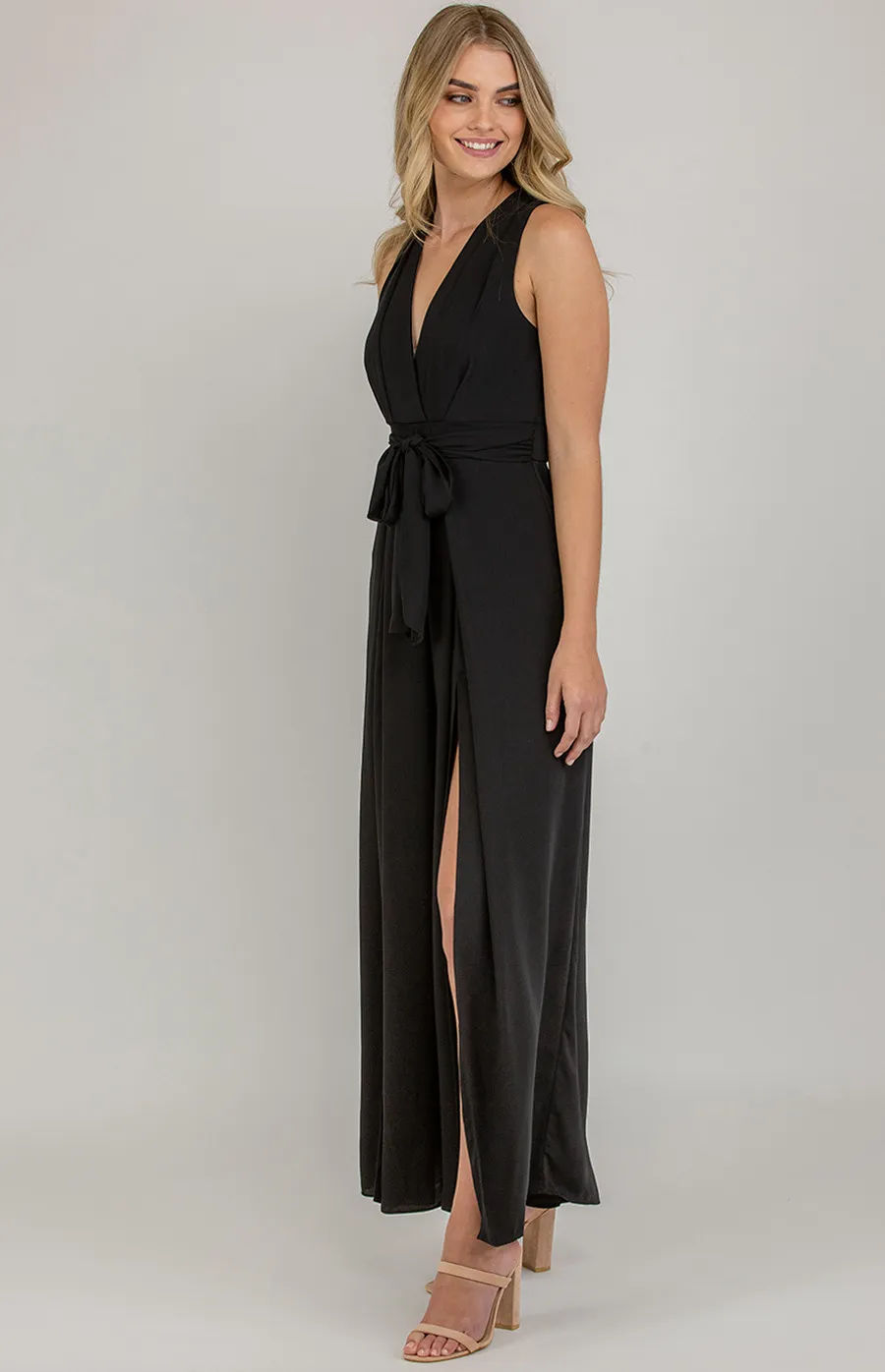 V-neckline Jumpsuit with Split Leg detail (SJP377A)