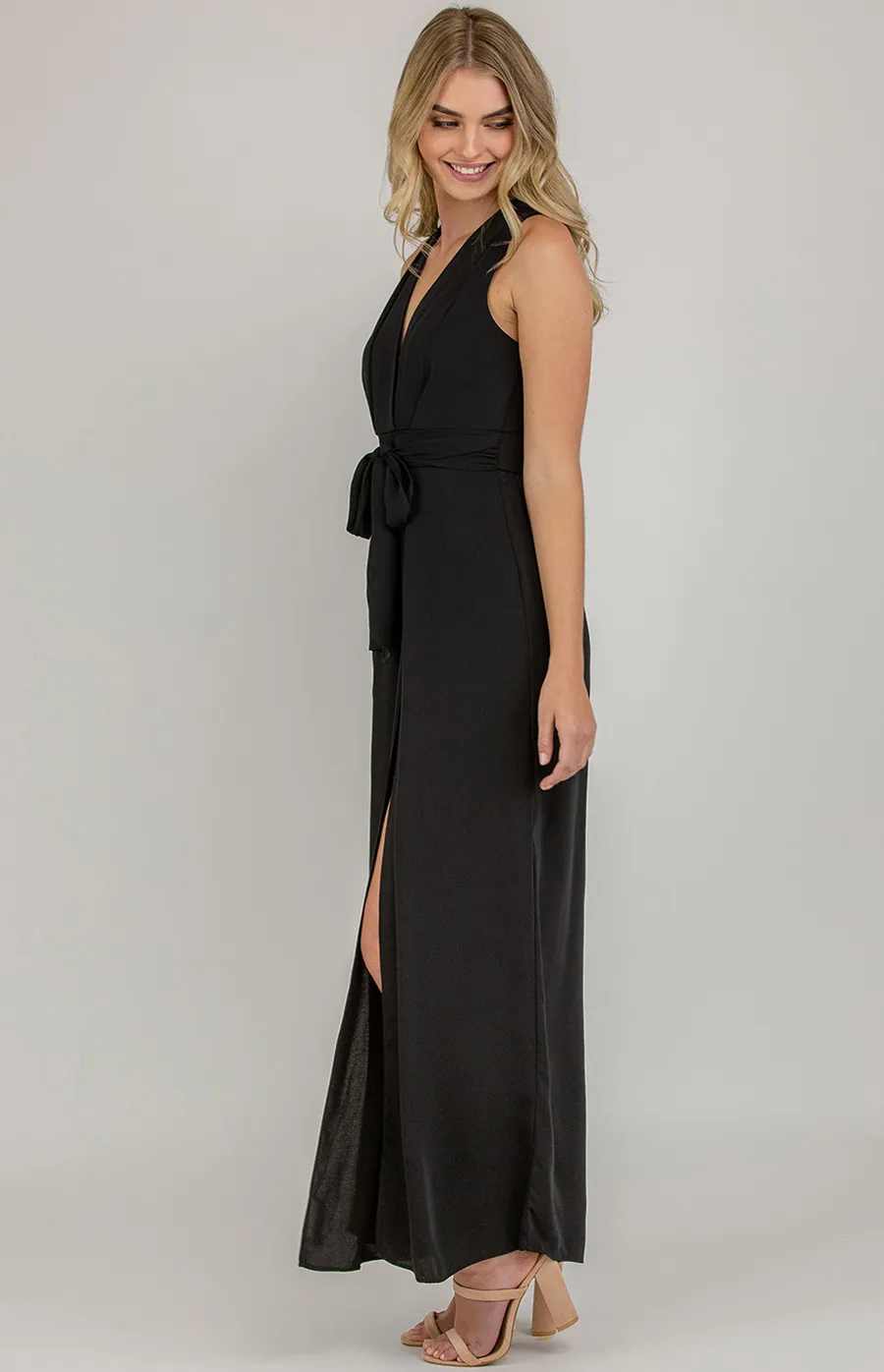 V-neckline Jumpsuit with Split Leg detail (SJP377A)