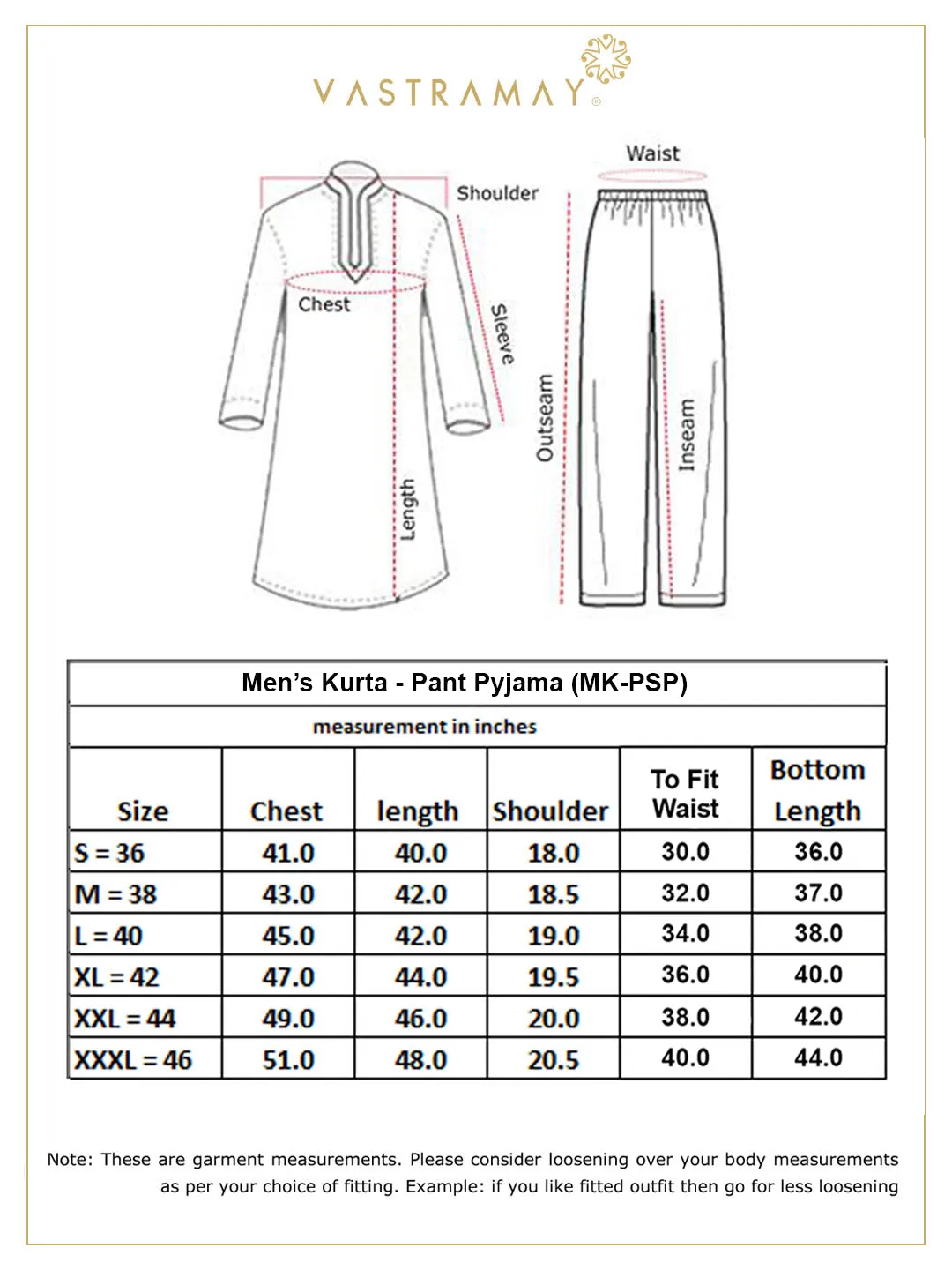 VASTRAMAY Men's Orange Striped Kurta with White Pant style Cotton Pyjama Set