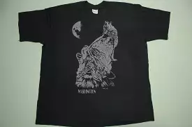 Washington Vintage 1991 Howling Wolves Sick 90's Faded Black Single Stitch T-Shirt