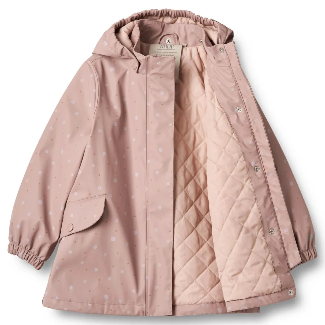 Wheat Thermo Rain Jacket Rika  Powder Rose  Flowers 4y