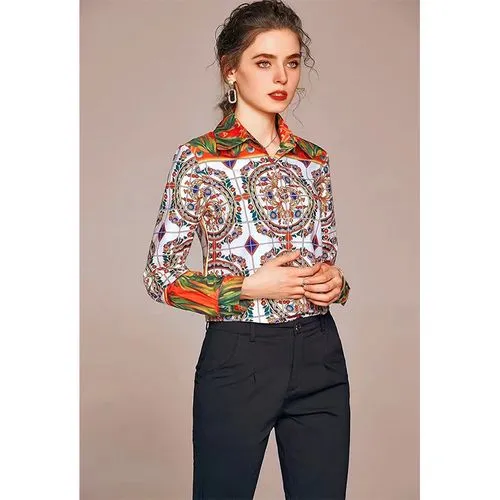 Women's Long Sleeve Blouses Casual Printing