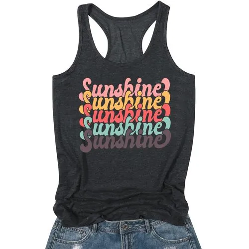 Women's Racerback Tank Tops Short Sleeve Tank Tops Printing Streetwear Letter