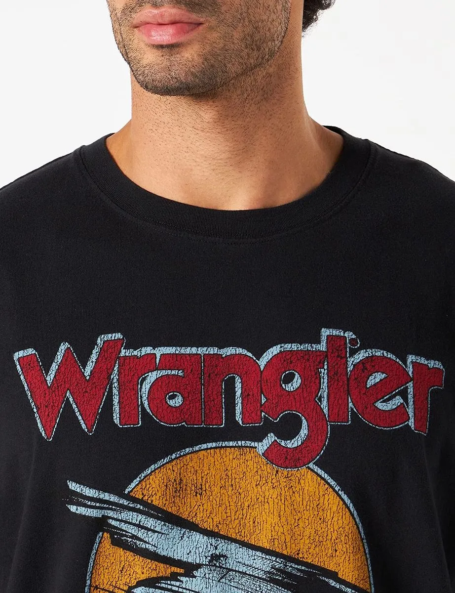 Wrangler Eagle Logo Crew Neck T-Shirt Faded Black