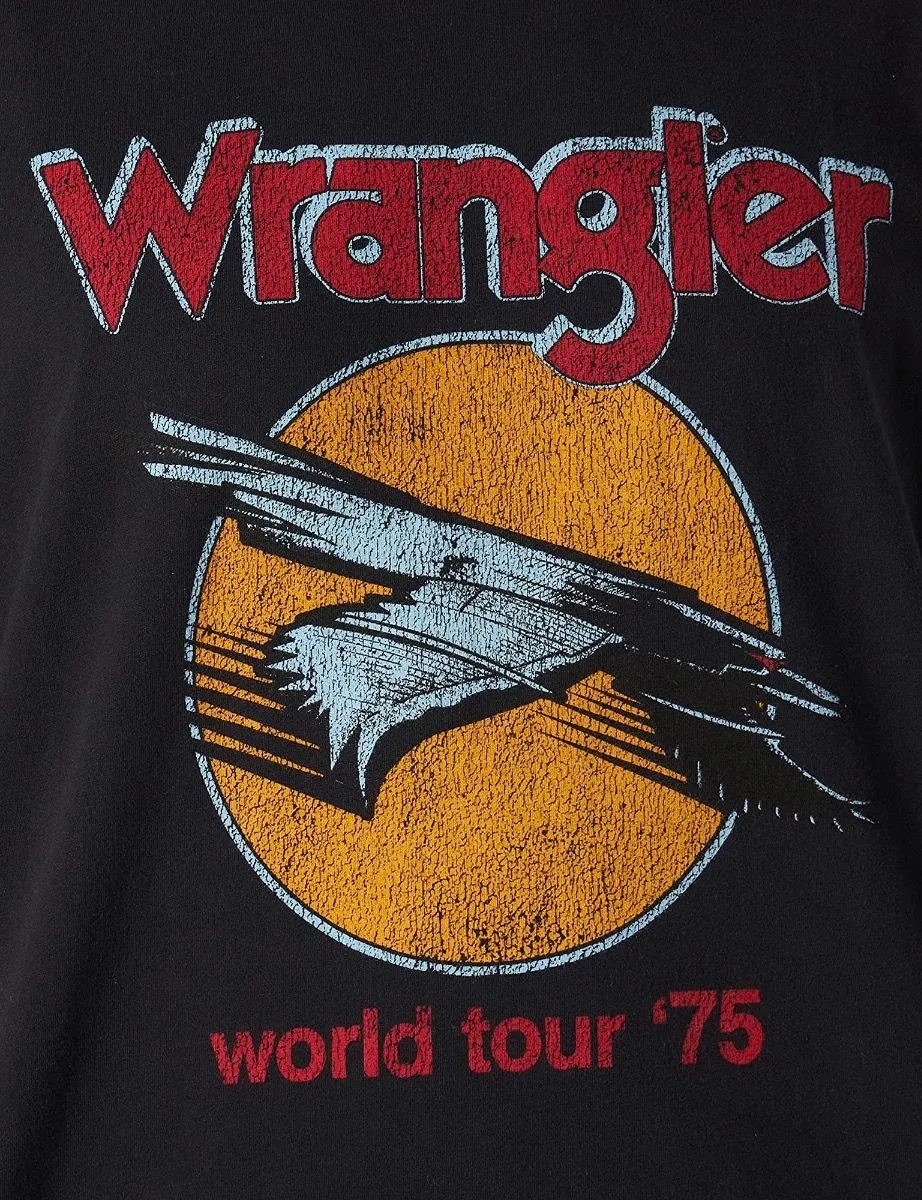 Wrangler Eagle Logo Crew Neck T-Shirt Faded Black