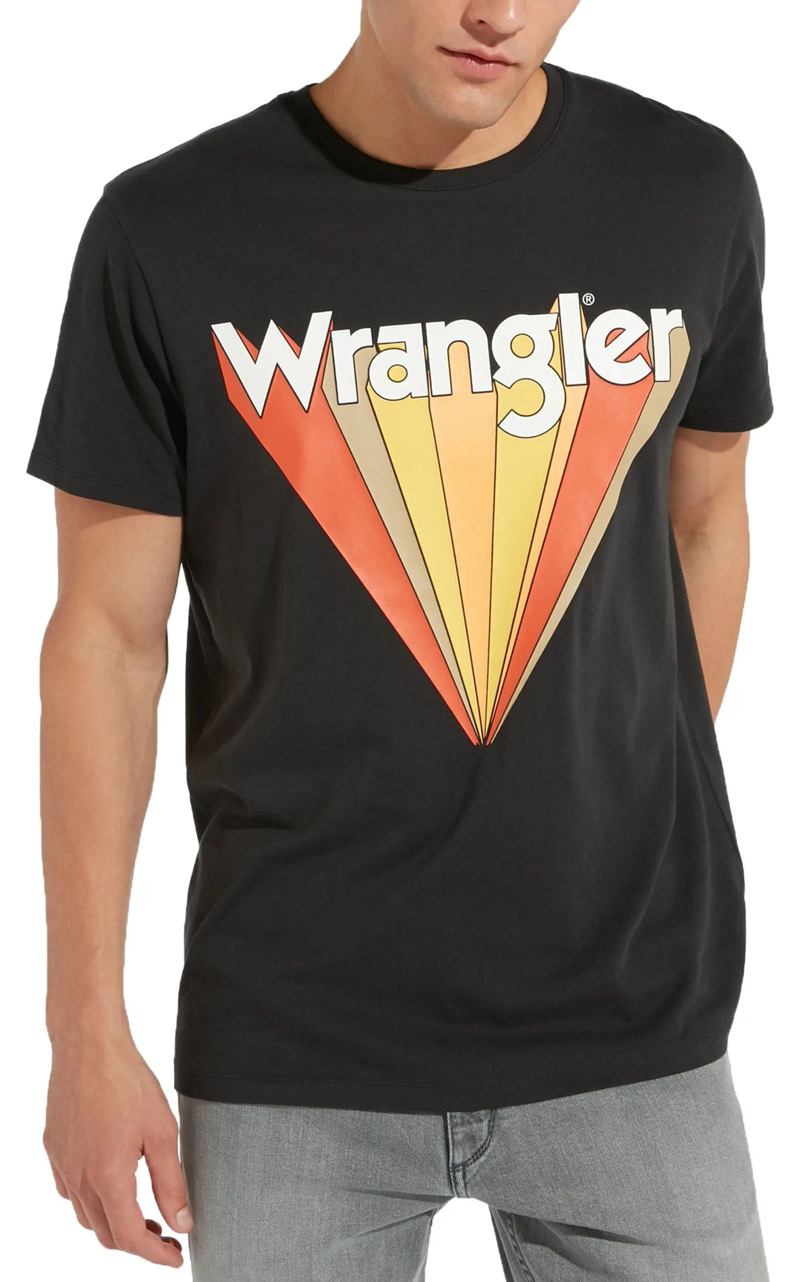 Wrangler Festival Crew Neck Graphic Logo T-shirt Faded Black