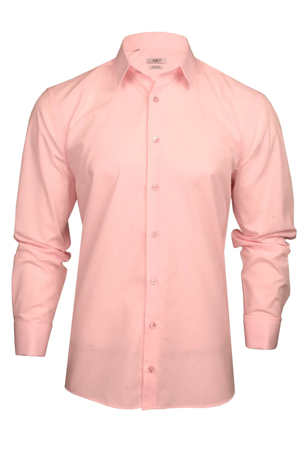 Xact Men's Plain Poplin Formal Shirt with Double/ French Cuff and Cuff Links