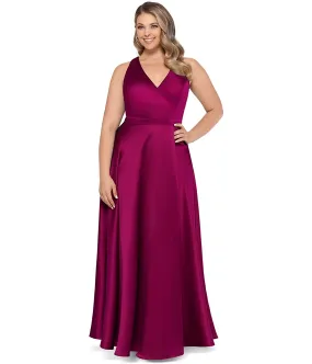 Xscape Womens Solid A-Line Dress